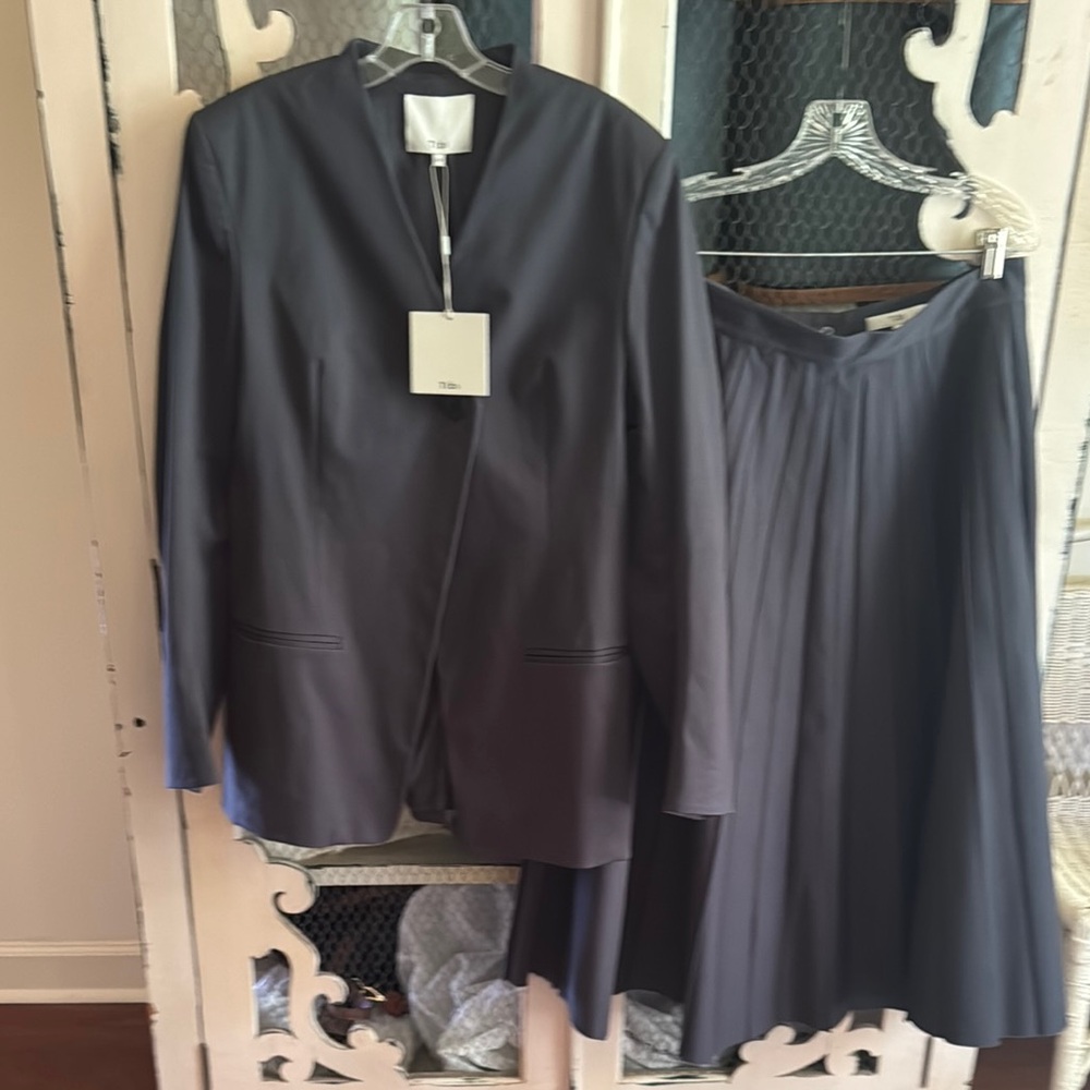 Tibi Oliver navy tricotine blazer, size 12 (fits like a 10), NWT, $150